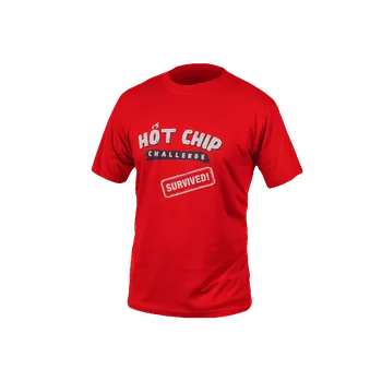 Slaná pochutina HOT CHIP tričko "Challenge Survived" - L