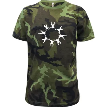 Hromadný seskok padákem - Dětské maskáčové triko - 146 cm/10 let ( Zelený maskáč )