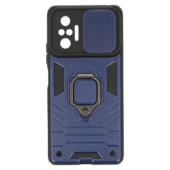 Pouzdro na mobilní telefon Beweare Armor kryt s prstýnkem a krytkou na čočku na Xiaomi Redmi 9 - modrý