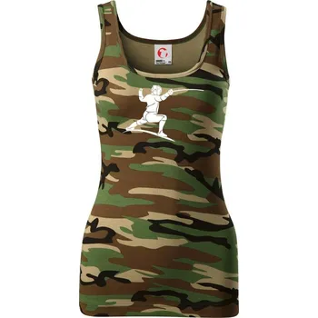 Dámské tričko Šermíř postava - Dámské Maskáčové tílko - XS ( Hnědý maskáč )