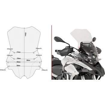 D8703ST plexi čiré Benelli TRK 502 (17-24)/ TRK 502 X (18-24), vxš520x380 mm