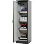 Protipožární skříň na nebezpečné látky asecos Basis-Line typ 30-64L, antracit-žlutá, 4 ks vany