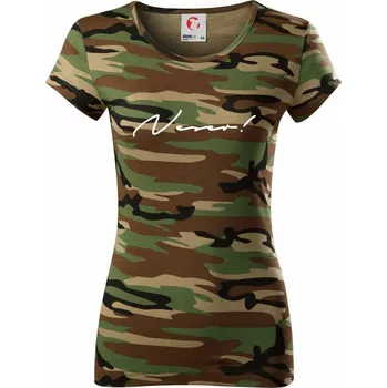 Řekni to - Neser - Dámské maskáčové triko - XL ( Hnědý maskáč )