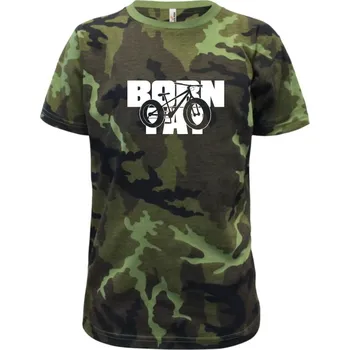 Chlapecké tričko Born fat - Dětské maskáčové triko - 122 cm/6 let ( Zelený maskáč )