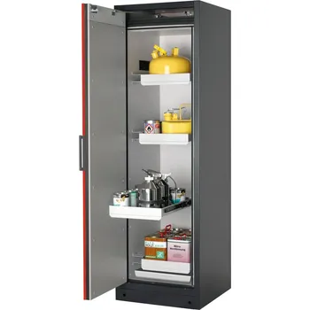 Protipožární skříň na neb. látky Select, W-64L, levé dveře, korpus antracit., barva dveří červená