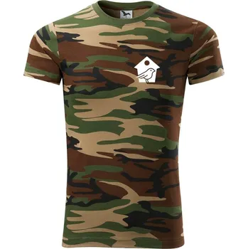 Pánské tričko Ptačí budka - Army CAMOUFLAGE - 2XL ( Hnědý maskáč )