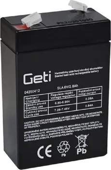 Záložní baterie Geti Olověná baterie 6V 2,8Ah