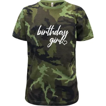 Chlapecké oblečení Birthday girl psací - Dětské maskáčové triko - 122 cm/6 let ( Zelený maskáč )