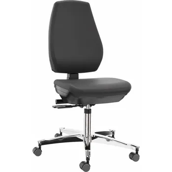 Židle do laboratoře, koženková, hliníková křížová noha