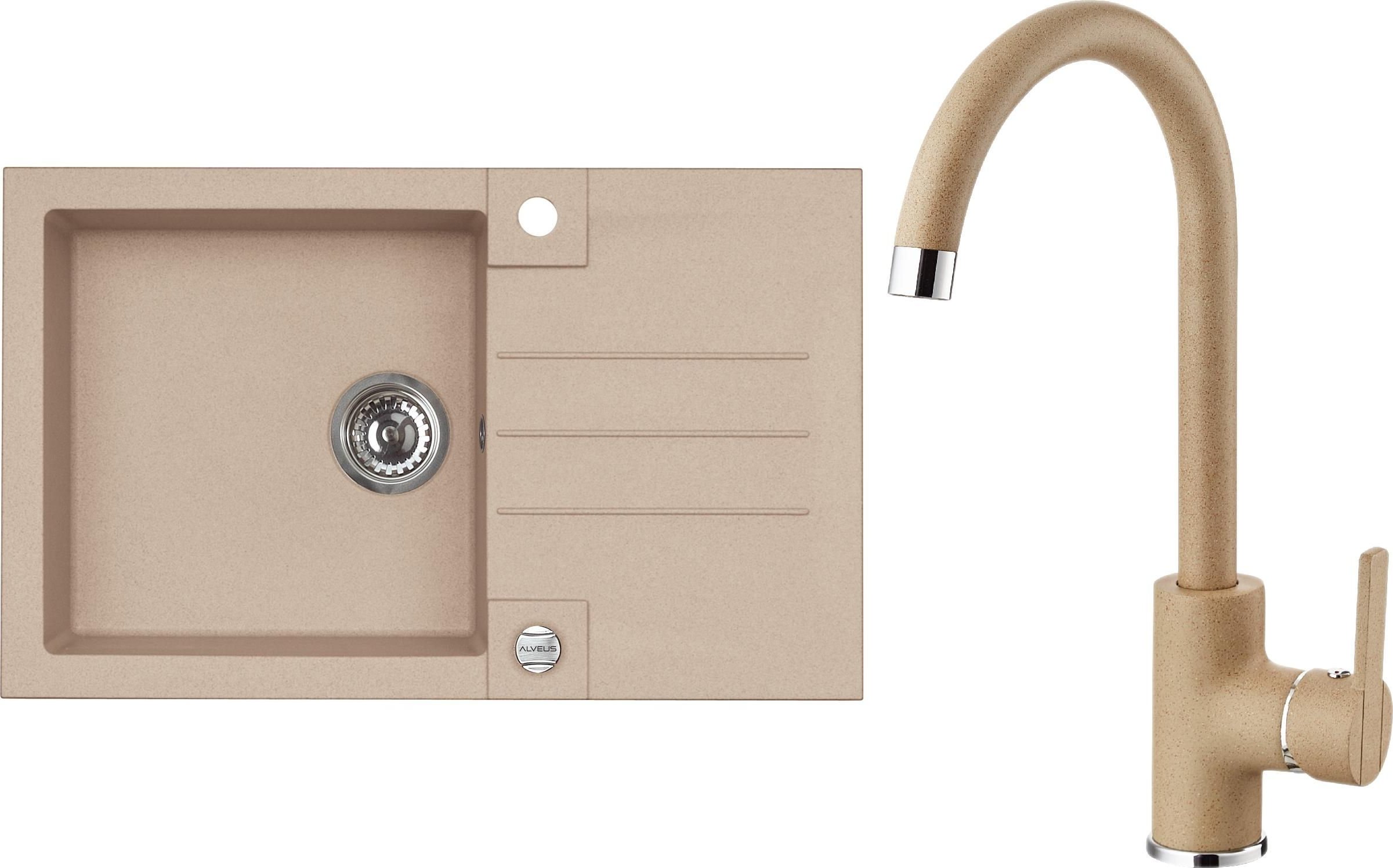 Set Alveus (dřez Rock 130 Beige 55 + baterie Tonia Beige 55) SETA066