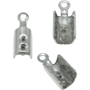 Materiál na výrobu šperku Koncovky 6x3mm z nerezové oceli na kord - 1Ks+B - 1Ks