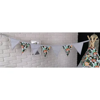 Dětský stan Dekorační praporková girlanda AFRIKA - šedá