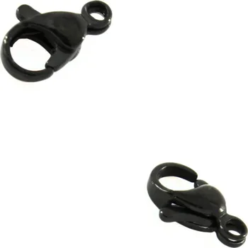 Módní doplněk Ocelové Karabinky 10-15mm Černé - 1ks+B - 10 x 5 mm / 1Ks