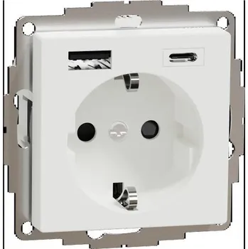 vypínač a zásuvka SCHN MTN2367-0325 Merten - Zásuvka 250V/16A SCHUKO + USB A+C 3A, System M, Active