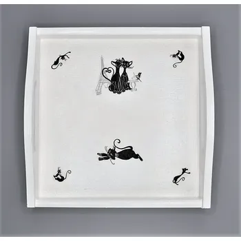 Podnos Kočičí svět 24 x 24 cm (Tác s kočkou, CARMANI, dárky s kočkami)