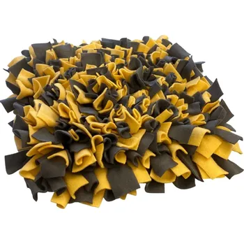 Hračka pro psa Čmuchacíkoberečky.cz® Čmuchací kobereček extra hustý ŽLUTO-ŠEDÝ Velikost: 30x30cm