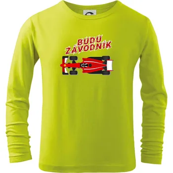 Dětská móda Budu závodník červená formule - Triko dětské Long Sleeve - 158 cm/12 let ( Limetková )