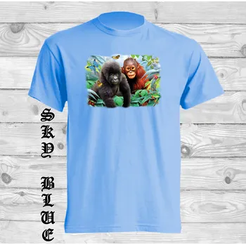 detske-levne-bavlnene-tricko-potisk-opice Barva: Sky blue - nebesky modrá, velikost: 116