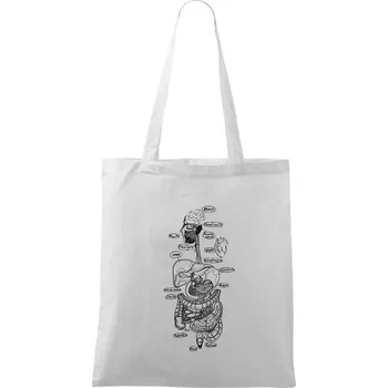 Skica lidských orgánů - Taška bavlněná - 42 x 38 cm ( Bílá )