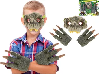 Karnevalová maska Mikro Trading Dinosaurus šedá