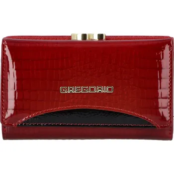 Lakovaná menší dámská kožená peněženka Baltasar, červená/černá