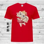 detske-levne-bavlnene-tricko-potisk-slon-tanecnice Barva: Red - červená, velikost: 92