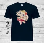 detske-levne-bavlnene-tricko-potisk-slon-tanecnice Barva: Navy - tmavě modrá, velikost: 116