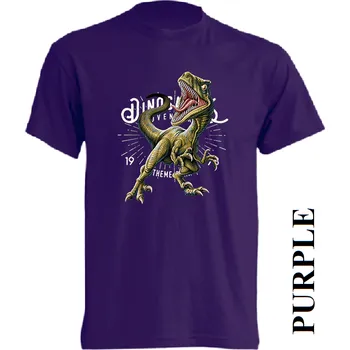 Chlapecké tričko detske-levne-bavlnene-tricko-potisk-dinosaurus-raptor Barva: Purple - purpurová, velikost: 164