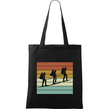 Nákupní taška Vintage výprava - Taška bavlněná - 42 x 38 cm ( Černá )