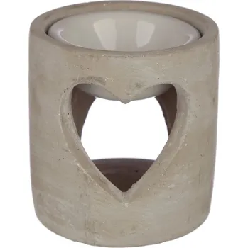 Aroma lampa Betonová aromalampa s výřezem ve tvaru srdce - šedá