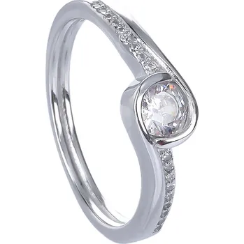 Prsten Bealio BEALIO Stříbrný prsten SOLITÉR VLNKY Velikost prstenu: 60 03-11098-0815