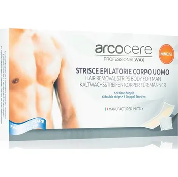Přípravek na depilaci a epilaci Arcocere Professional Wax voskové epilační pásky pro muže 6 ks