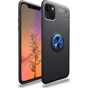 Pouzdro na mobilní telefon Kryt iPhone 13 silikon černý s modrým prstenem (obal neboli pouzdro na iPhone 13)