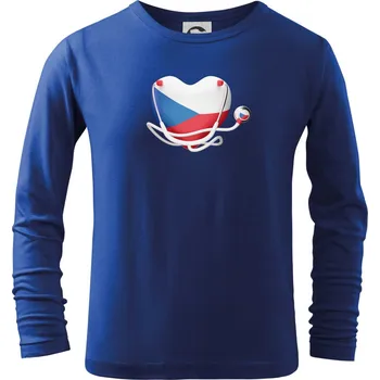 Chlapecké tričko Český doktor logo - Triko dětské Long Sleeve - 122 cm/6 let ( Královská modrá )