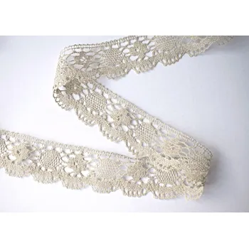 Krajka Snový svět Paličkovaná krajka lněná přírodní TK0046-50mm