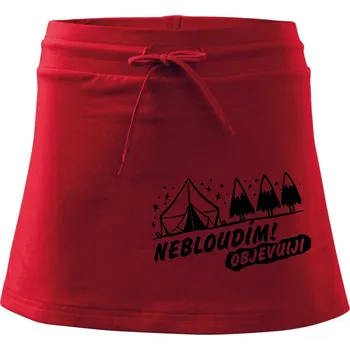 Dámská sukně Nebloudím, objevuji - hory - Sportovní sukně - two in one - S ( Červená )