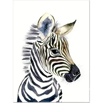 Samolepící dekorace Čína Obraz s motivem malovaná zvířecí mláďata Motiv: TX2074 zebra II., Rozměry (cm): 20x25 cm