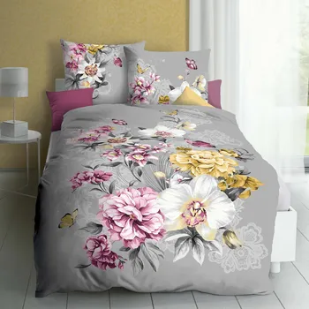 Povlečení Kaeppel | Povlečení Mako satén Euphoria šedá, 140x200, 70x90