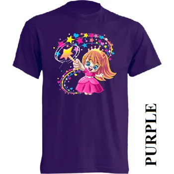 Dívčí tričko detske-levne-bavlnene-tricko-potisk-carodejnice Barva: Purple - purpurová, velikost: 152