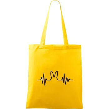Nákupní taška EKG zajíc - Taška bavlněná - 42 x 38 cm ( Žlutá )