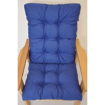 Axin Trading s.r.o. Polstr na zahradní křeslo vysoké - látka tmavě modrý melír