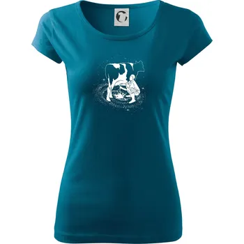 Dámské oblečení Milky Way Kráva - Dámské triko Pure - 2XL ( Petrolejová )