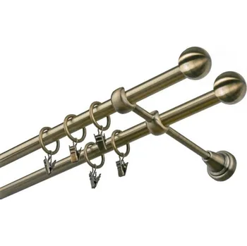 Garnýž Garnýž kovová 120 cm dvouřadá - dvojitá 19 Koule mosaz