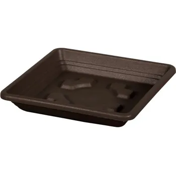 Podmiska Podmiska pod květník QUADRATO plastová hnědá velikost misky: 42x42cm