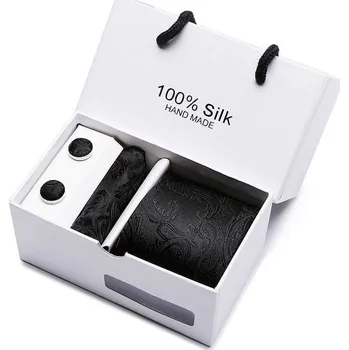 Kravata Kravata Černá Kyle | Manžetové knoflíčky | Kapesníček Černá