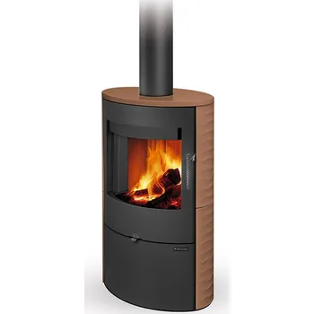 Krbová kamna ROMOTOP SONE 01 keramika smetanová s pigmentem 63360 - keramická krbová kamna s reliéfem