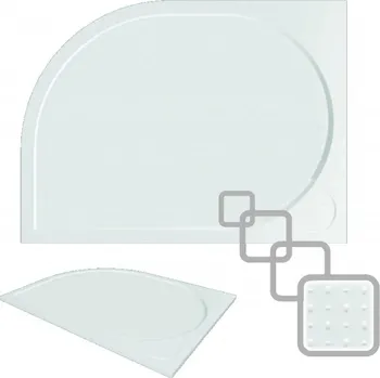 Sprchová vanička LARA - vanička litý mramor, čtvrtkruh 1200x800x30 mm, levé, bez noh, VANKCCTVRT1280L