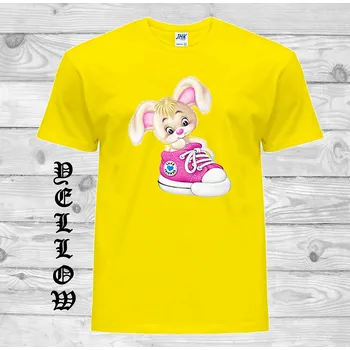 detske-levne-bavlnene-tricko-potisk-kralik-bota Barva: Yellow - žlutá, velikost: 116