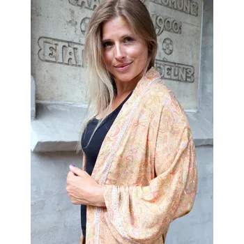 Dámský župan Lososové kimono / župan s květovaným vzorem Floral Print - one size