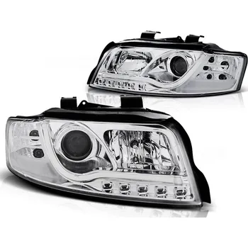 Přední světlomet Tuning Tec Přední světla,AUDI A4 10.00-10.04 TUBE LIGHTS chromové TRU DRL